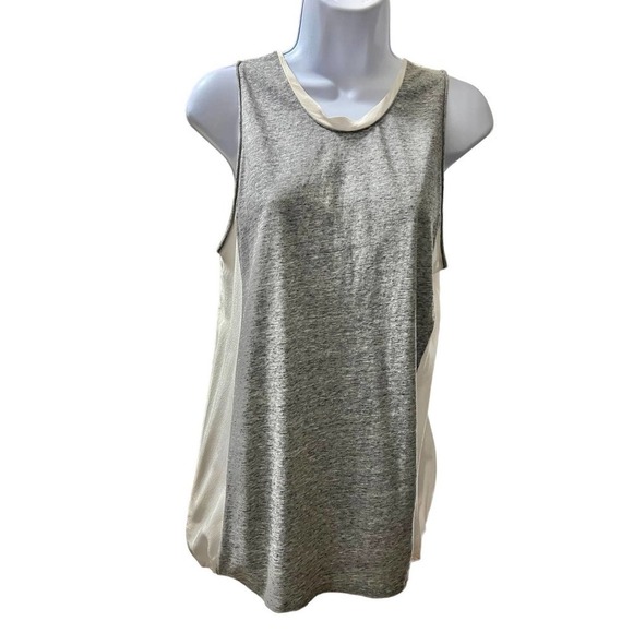 3.1 Phillip Lim Gray Off-White Sleeveless Knit Chiffon Top Women's Size Small - Picture 1 of 7